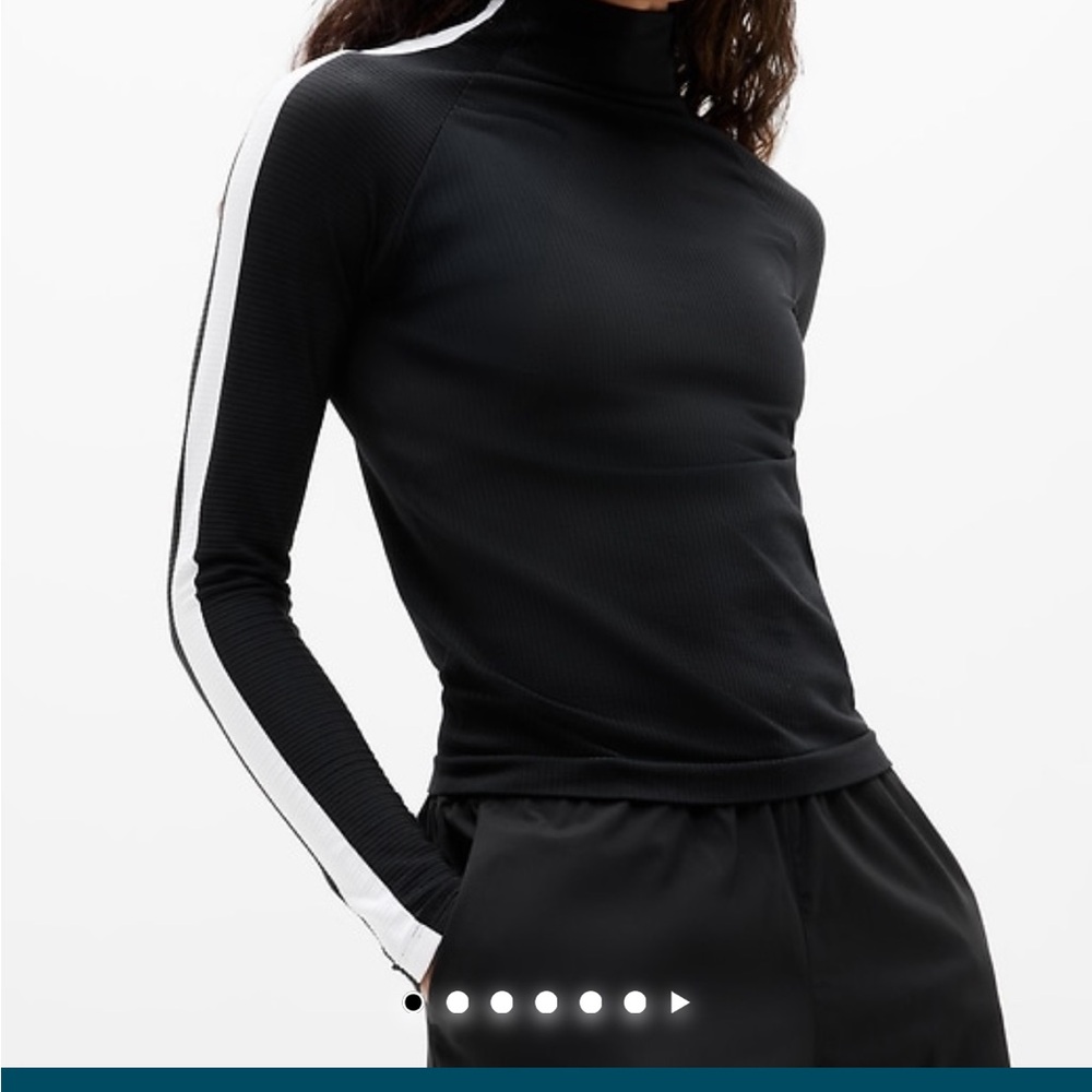 Athleta Renew Seamless Mock Neck Long-Sleeve Top - NAVY - XL